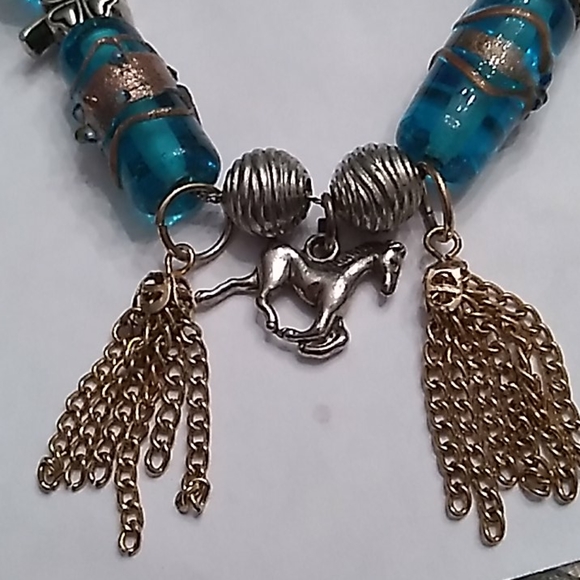 Crystal & Blown Horse charm - Picture 2 of 4